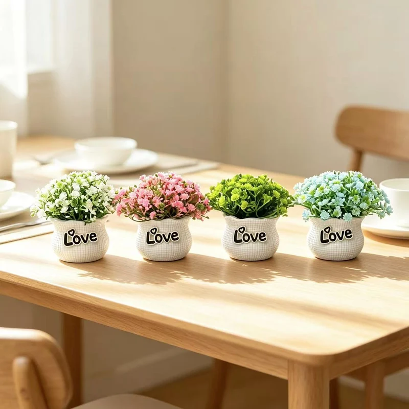 Miniatur dekoratives Blumentopfset