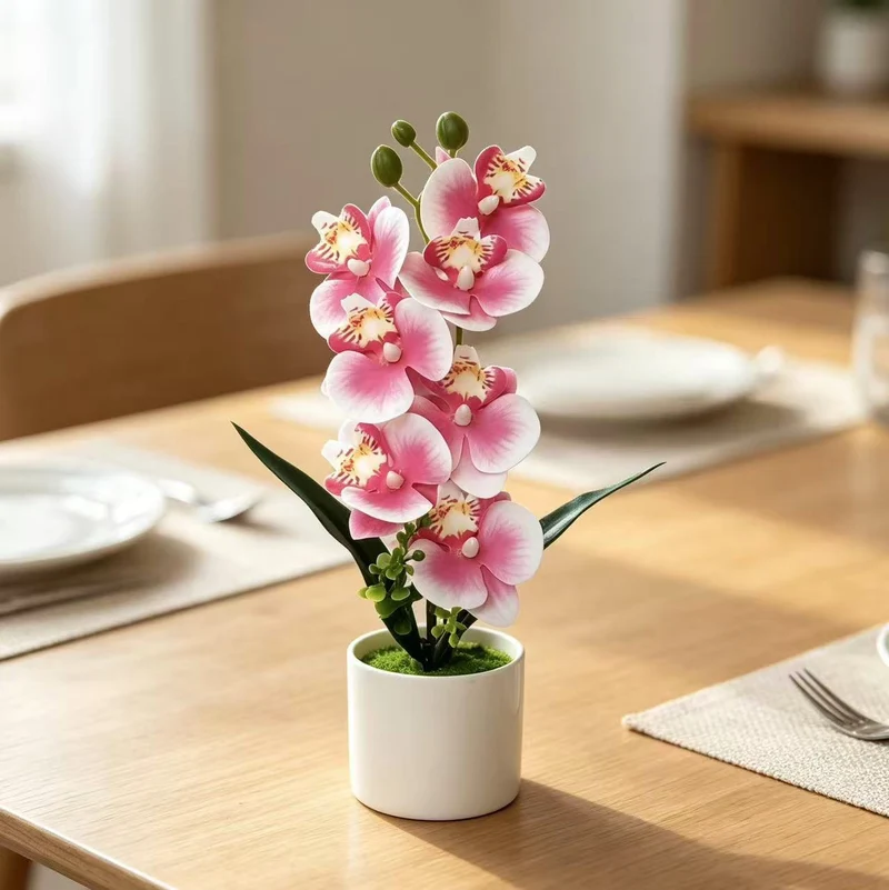 Lebensechte Orchideenblumen-Dekoration