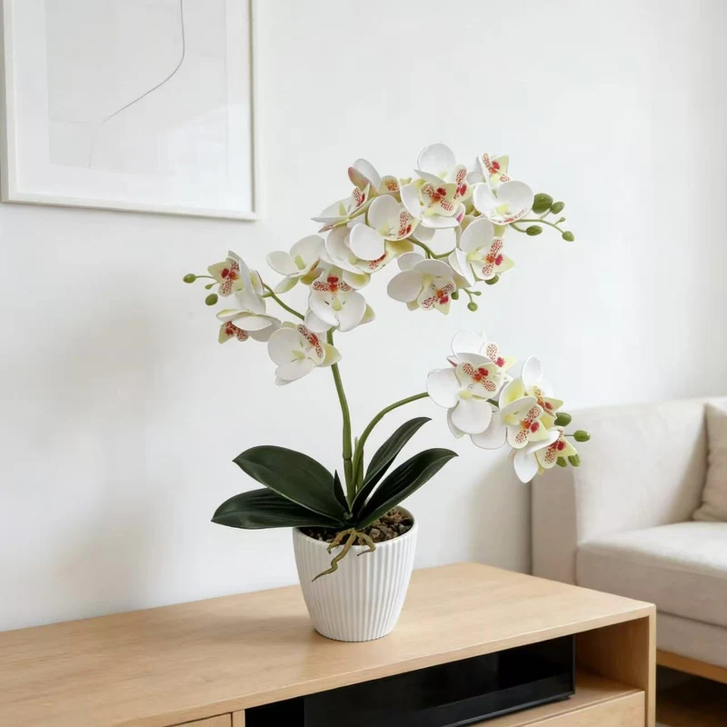 Lebensechte Orchideen Blumengesteck