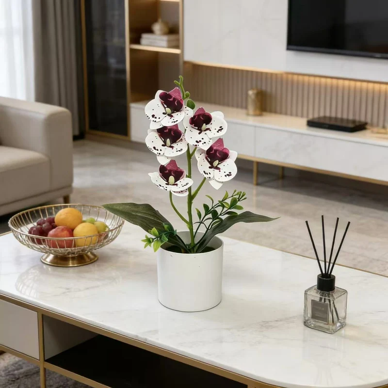 Künstliches Orchideenarrangement für die Wohnkultur-Dekoration