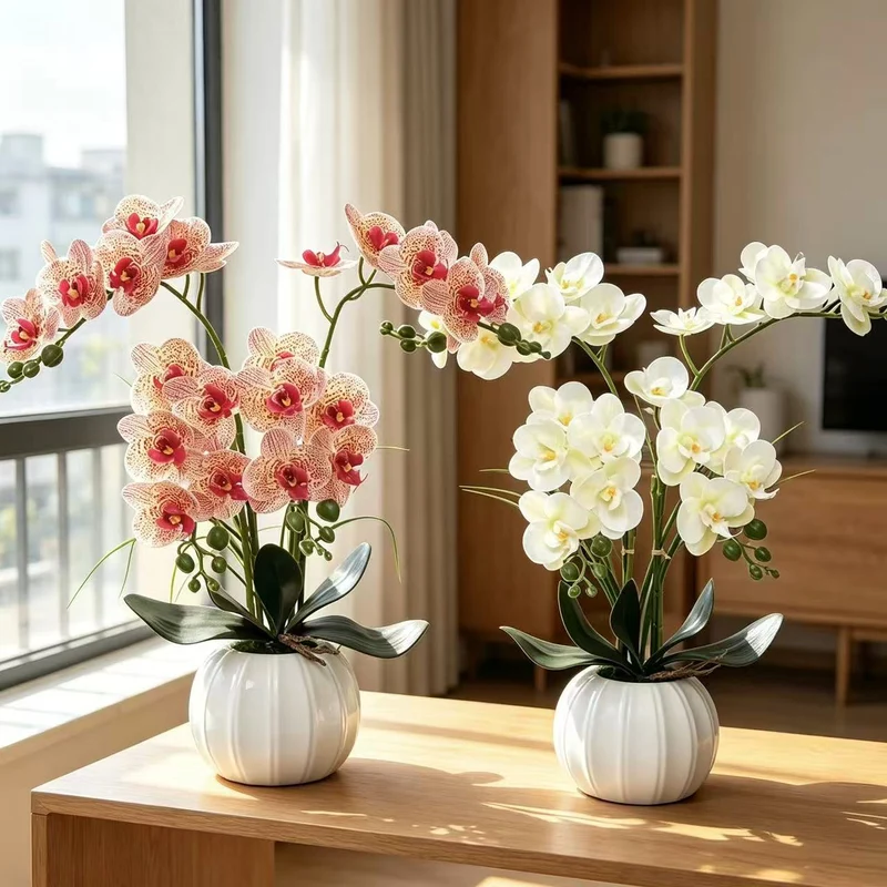 Elegante realistische Orchideenarrangement