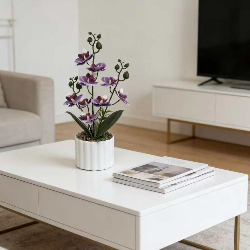 Elegante Kunst-Orchideen-Anordnung für die Inneneinrichtung zuhause
