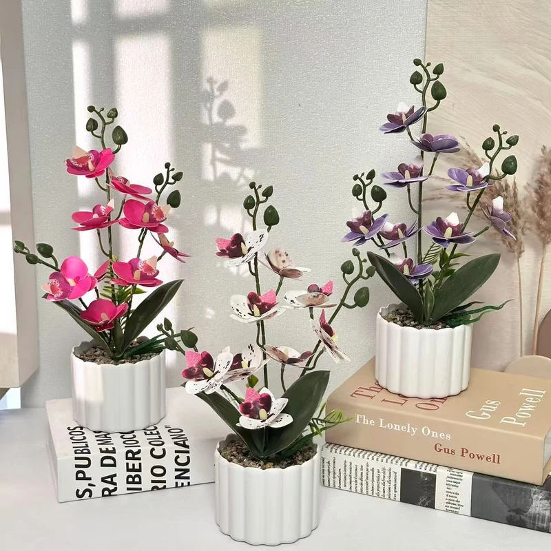Elegante Kunst-Orchideen-Anordnung für die Inneneinrichtung zuhause