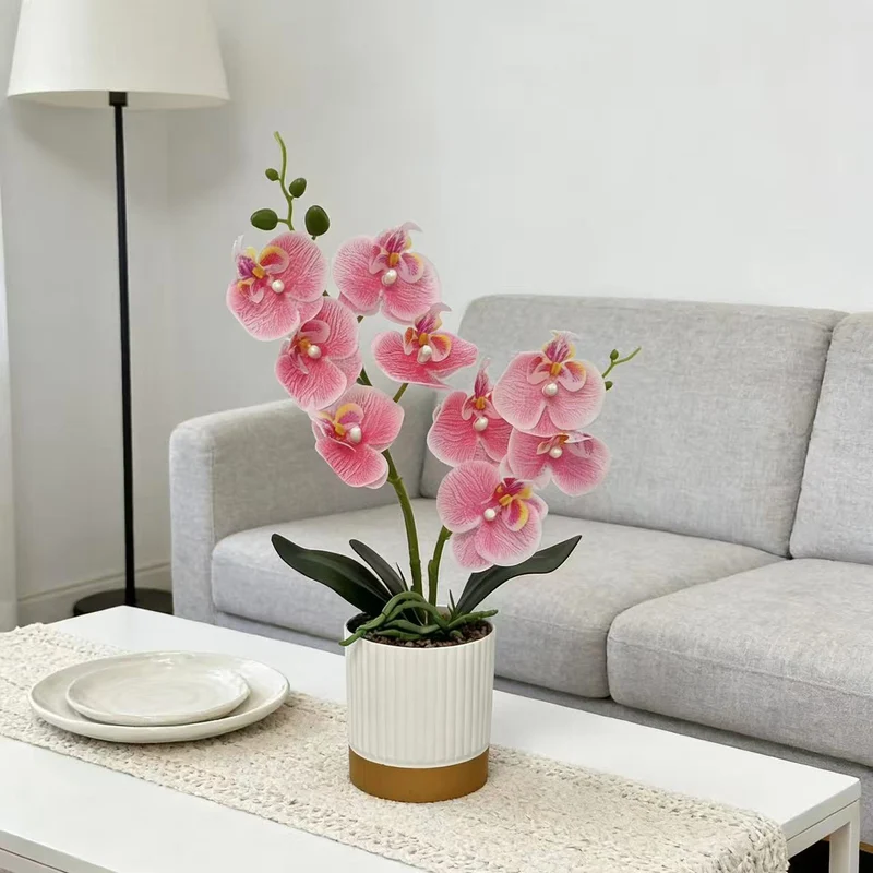 Elegante künstliche pinke Orchideenpflanze für Home Decor