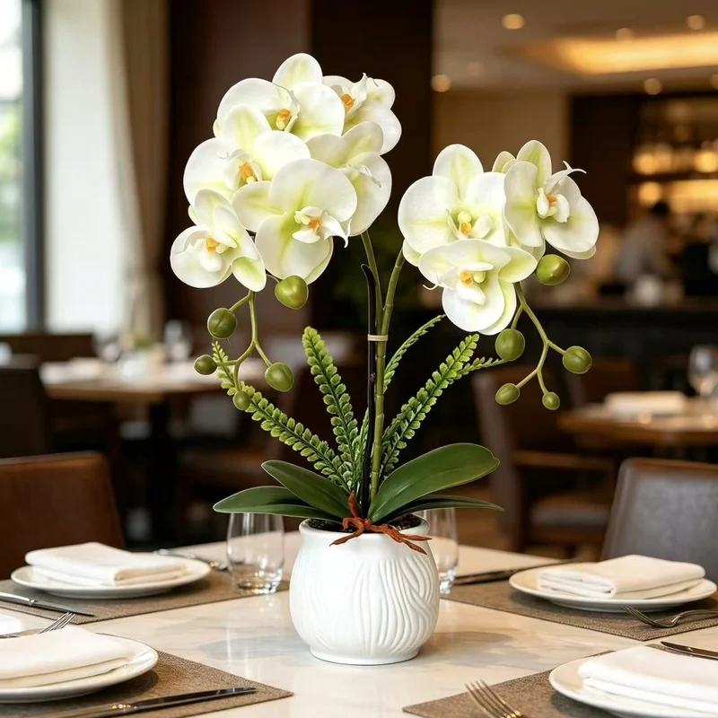 Elegante Künstliche Orchideenpflanzenanordnung für die Wohnraumdekoration