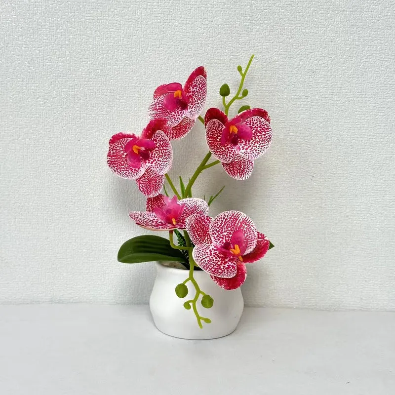 Elegante künstliche Orchideenpflanzenarrangement für die Wohnkultur