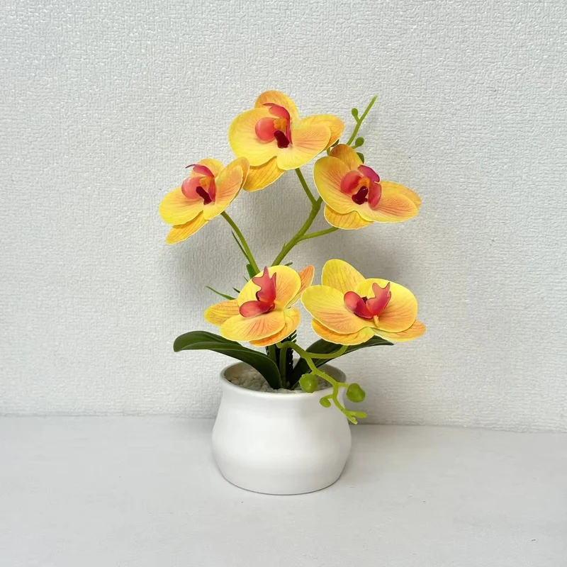 Elegante künstliche Orchideenpflanzenarrangement für die Wohnkultur
