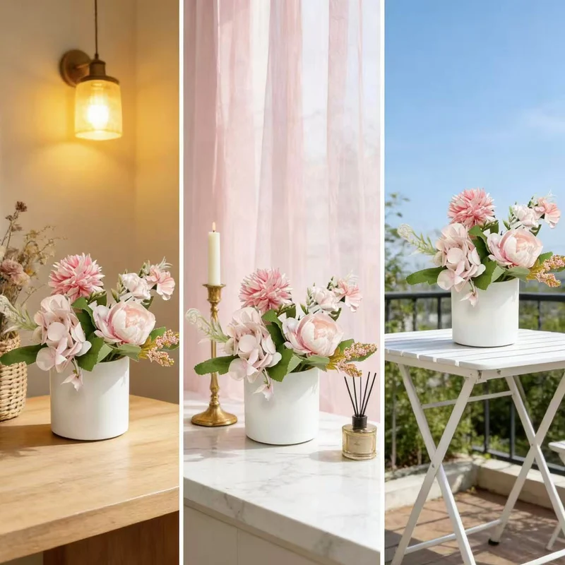 Dekoratives Blumenmittelstück für Tischdekoration