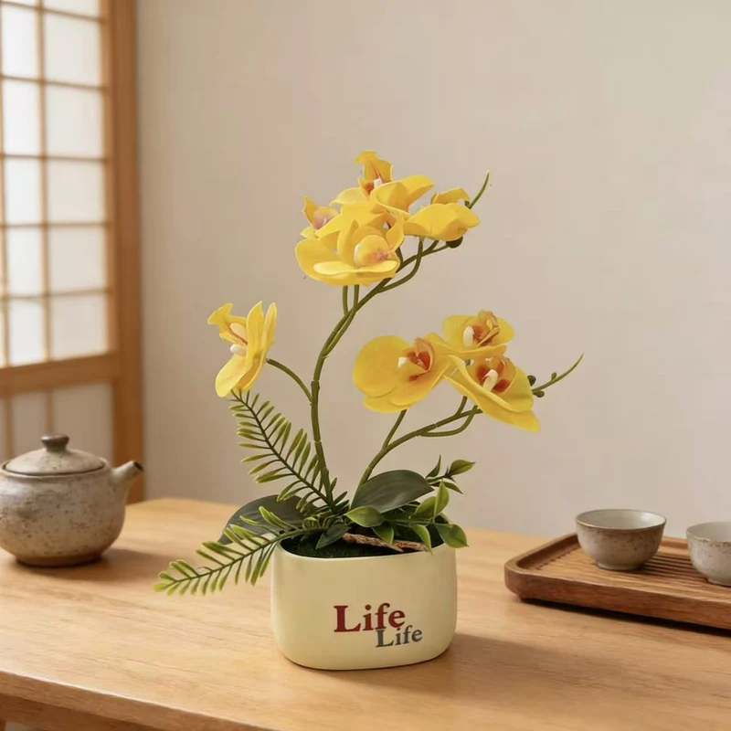 Dekorative gefälschte Orchideen-Pflanzenanordnung