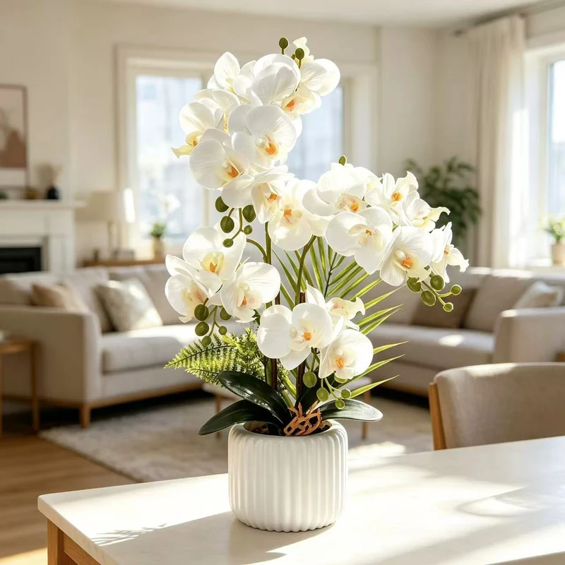 Künstliche Orchideenarrangement für dekorative Wohnbebilderung