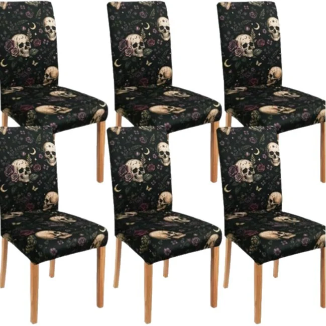 Stretch-Stuhlhusse mit Halloween-Motiv elastischer abnehmbarer Stuhlbezug