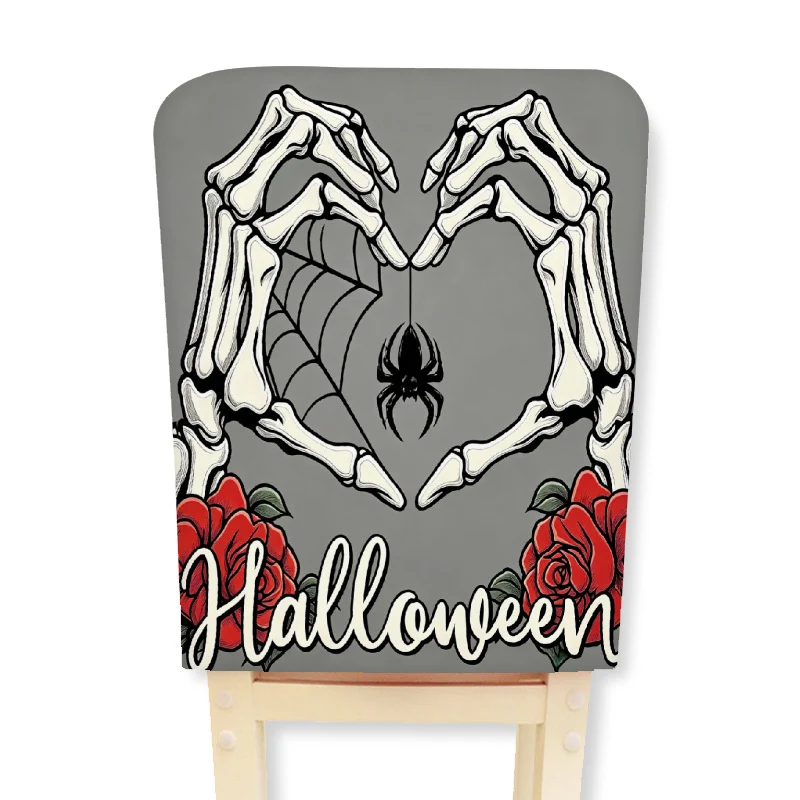 Stretch-Stuhlhusse für Esszimmerstühle mit Halloween-Hexenprint
