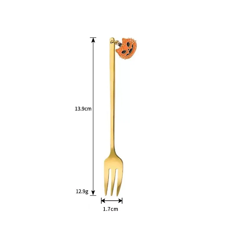 Langer Bar‑Löffel Cocktail‑Rührlöffel aus Edelstahl mit Halloween‑Geistmotiv