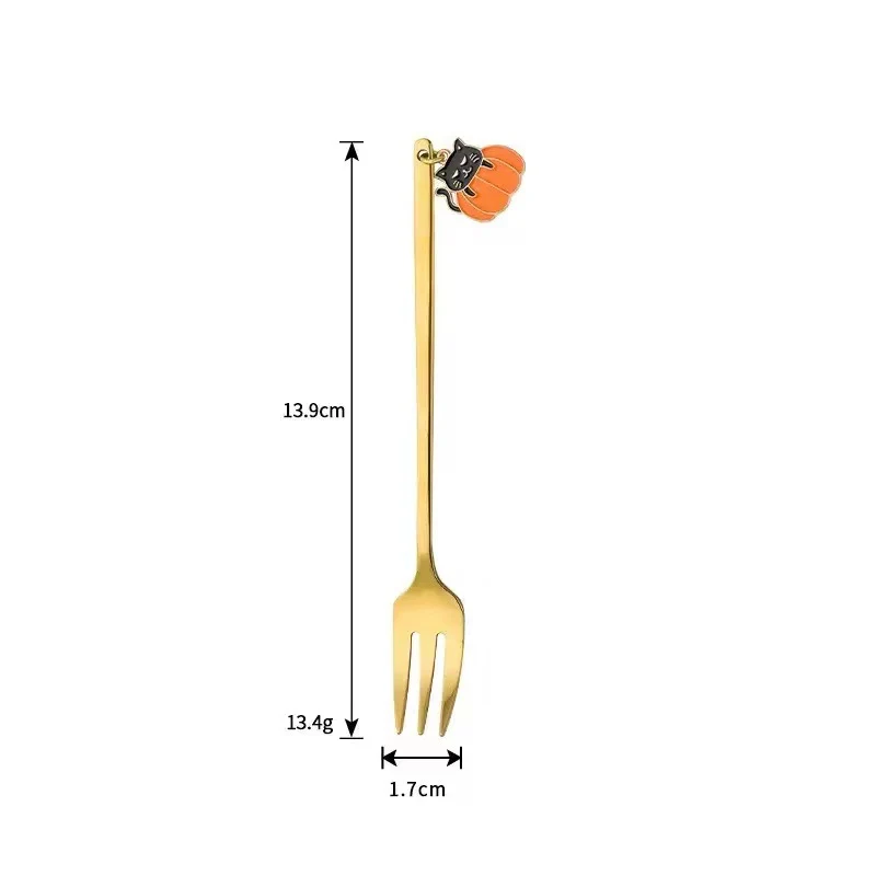 Langer Bar‑Löffel Cocktail‑Rührlöffel aus Edelstahl mit Halloween‑Geistmotiv