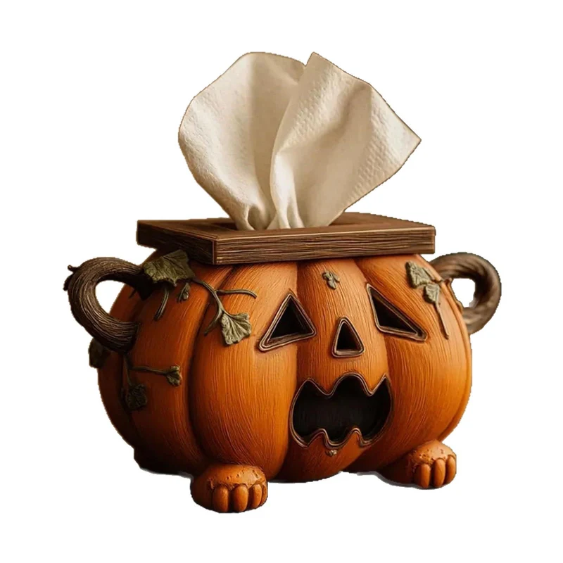 Keramik-Serviettenspender im Halloween-Kürbisdesign dekorative Taschentuchbox