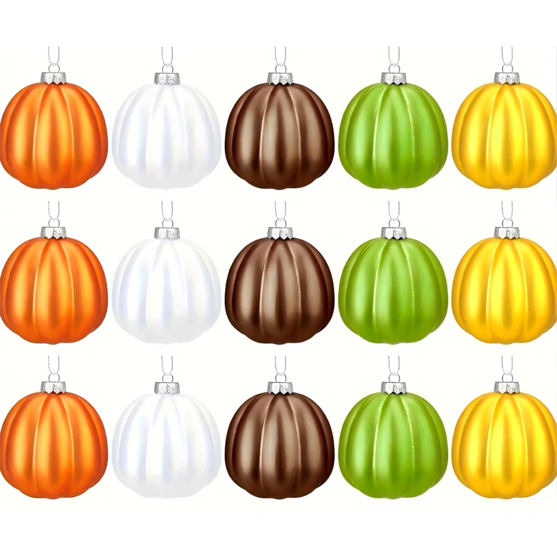 Hängende Weihnachtsanhänger im Kürbisglas-Design Ornament-Set