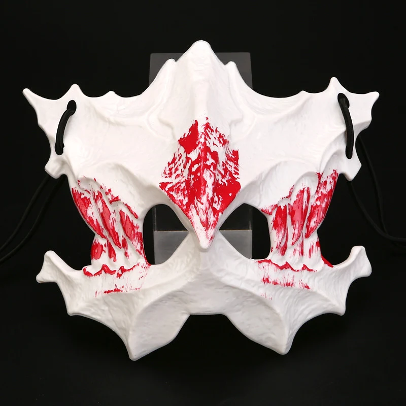 Halbgesichtsmaske mit fletschenden Vampirzähnen und verstellbarem Gummiband