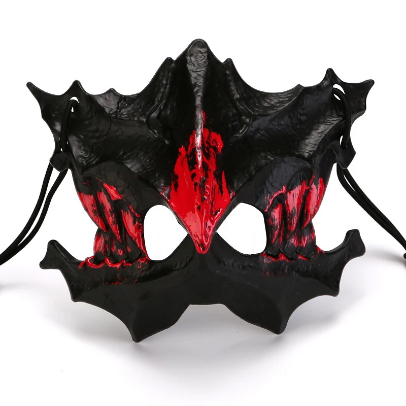 Halbgesichtsmaske mit fletschenden Vampirzähnen und verstellbarem Gummiband