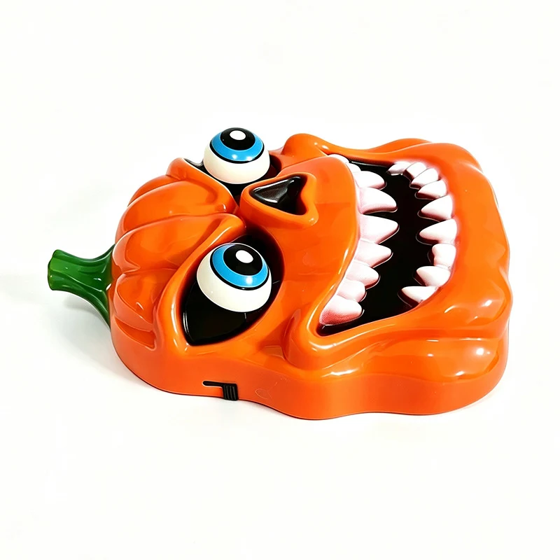 Gruselige Halloween-Kürbis-Dekorfigur mit Süßigkeitenfach, LED-Augen und markantem Gruselgesicht