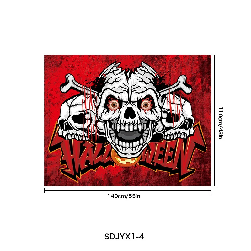 Großer Halloween Wandsticker Vinyl mit tanzenden Skeletten und ablösbarem Selbstklebefilm