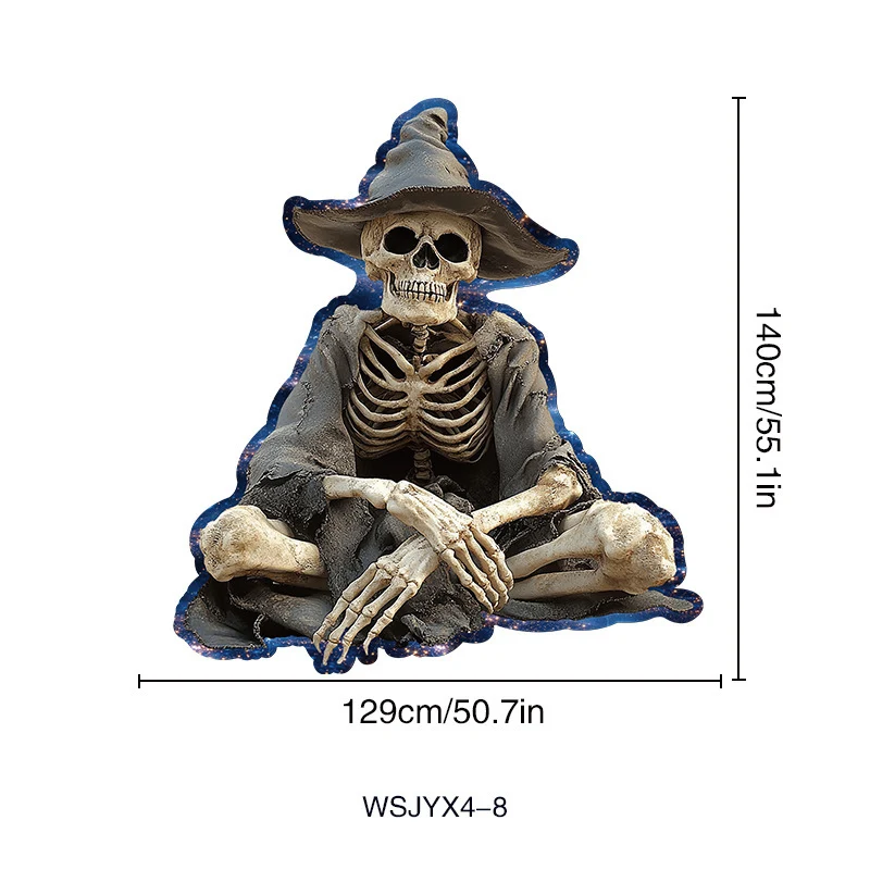Großer Halloween Wandsticker Vinyl mit tanzenden Skeletten und ablösbarem Selbstklebefilm