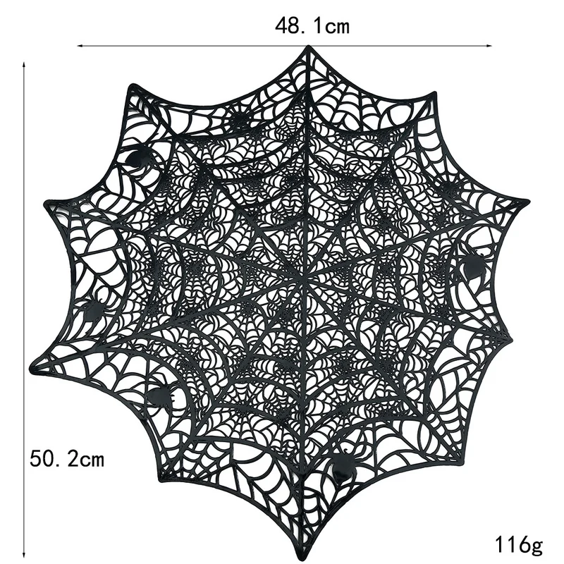 Flexible Spinnennetz-Tischmatte aus hitzebeständigem Silikon als Platzset und Dekountersetzer mit Spinnenrelief