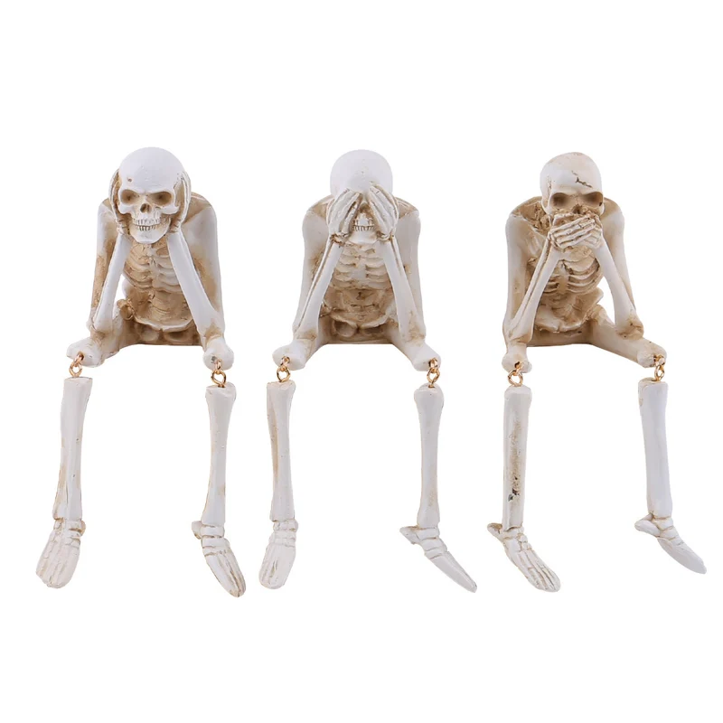 Detaillierte hängende Skelettfigur mit beweglichen Gelenken aus Resin