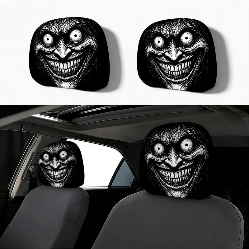 Auto-Kopfstützenbezug mit Retro-Horror-Motiv