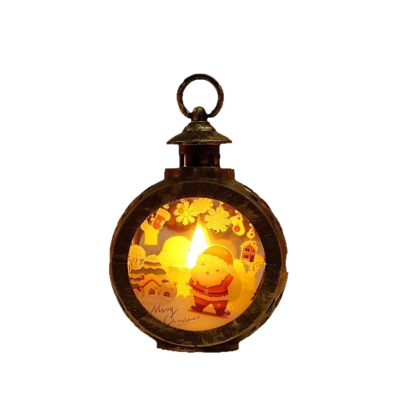 Weihnachtslaterne mit LED-Flamme und festlichem Design