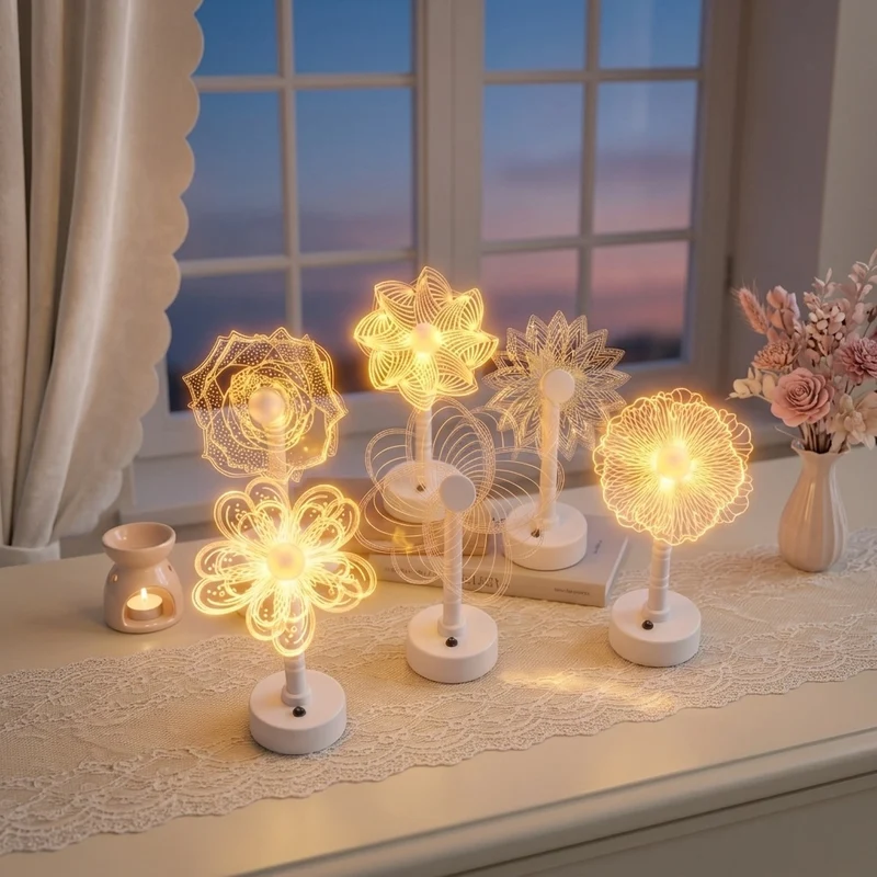 LED Blüten Tischlampe