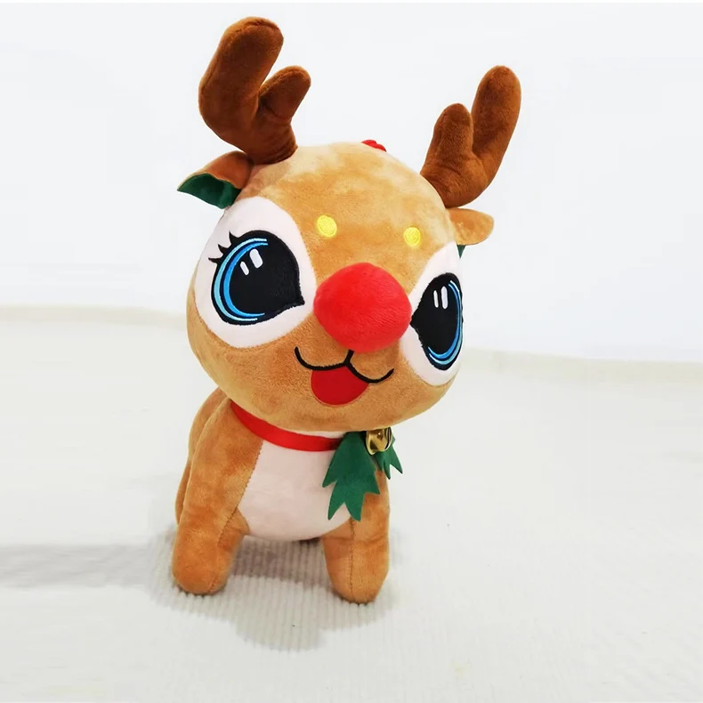 Plüsch Rentier mit Weihnachtsmütze