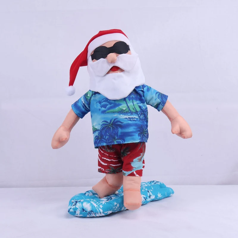 Lustiger Weihnachtsmann Surferfigur