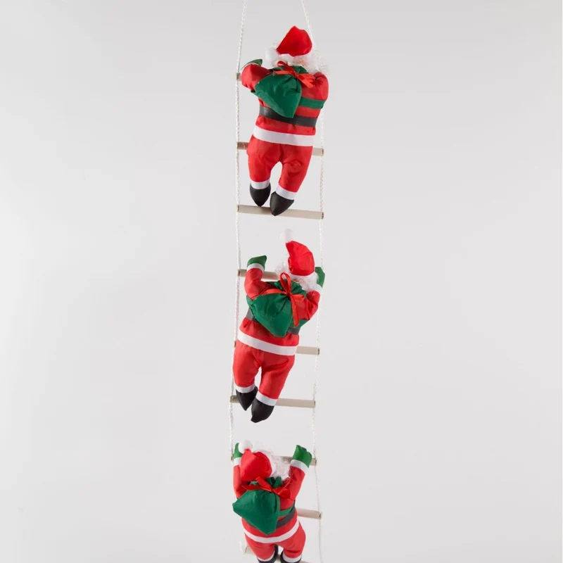 Dekorative Weihnachtsmann Figur auf Leiter