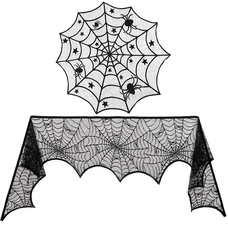 Dekorative Spinnennetz Tischdecke