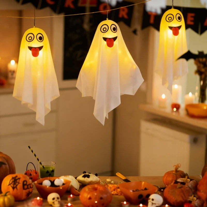 Dekorative Halloween Geistfigur mit LED-Beleuchtung