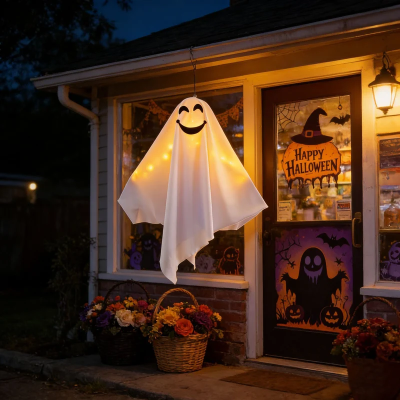Dekorative Halloween Geistfigur mit LED-Beleuchtung