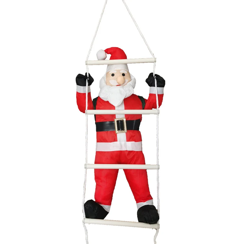 Aufblasbare Weihnachtsmann Figur auf Leiter