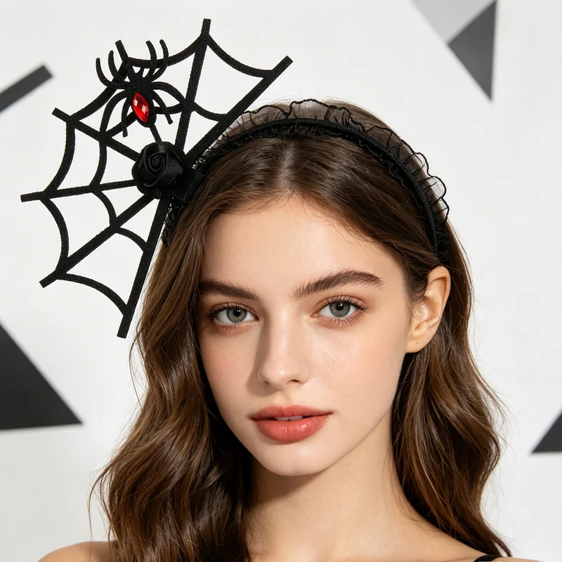 Halloween Haarreif mit Spinnennetzdesign