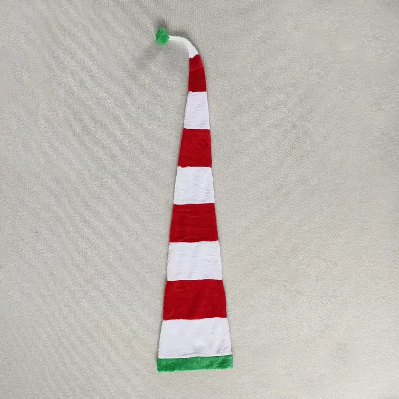 Lange Weihnachtsmütze im gestreiften Design