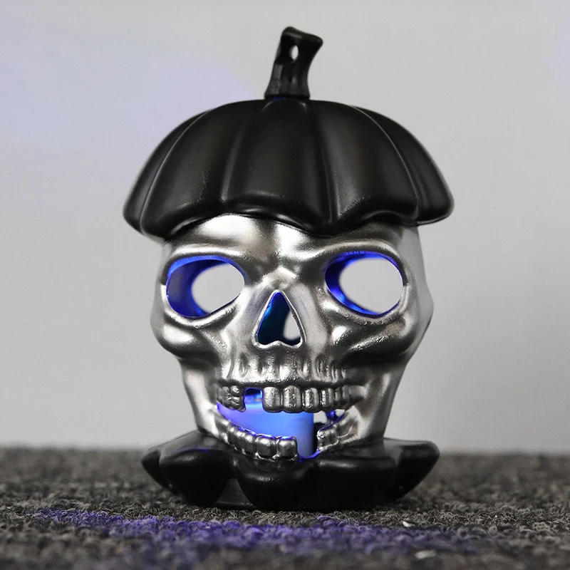 Halloween Dekorationsfigur Skull mit Kürbishut