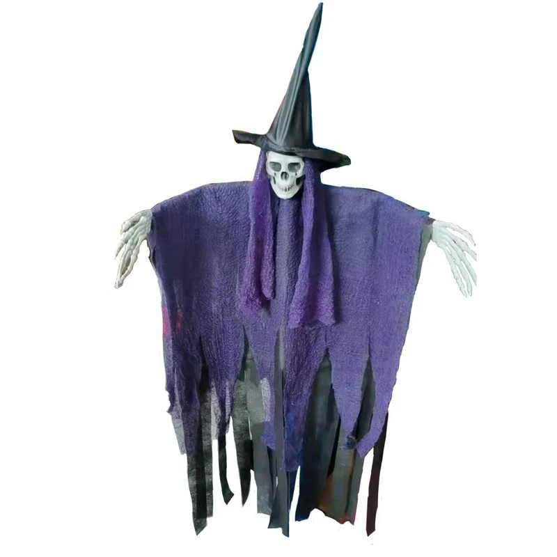Halloween Dekofigur mit skelettiertem Zauberer