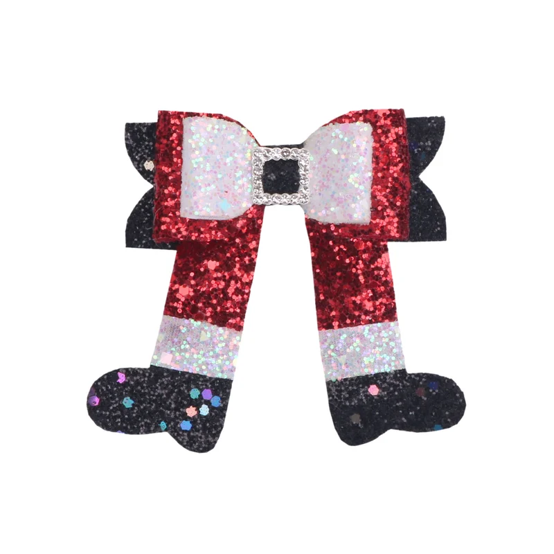 Glitzernde Weihnachtsstiefel mit Schleife
