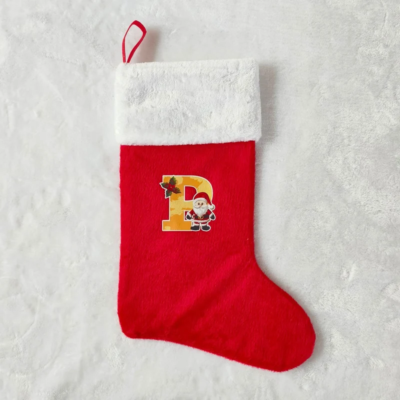 Festlicher Weihnachtsstrumpf mit personalisierbarem Motiv