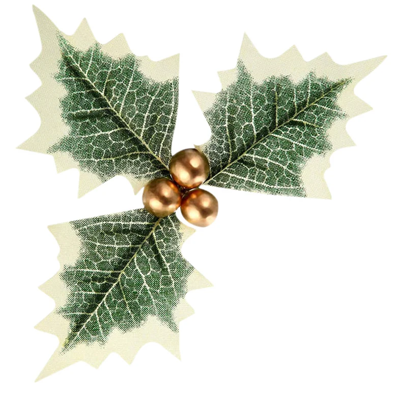 Dekorative Weihnachtsmistelzweige mit goldenen Beeren