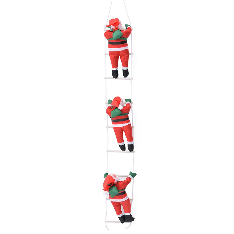 Dekorative Weihnachtsmannfiguren im Kletterstil