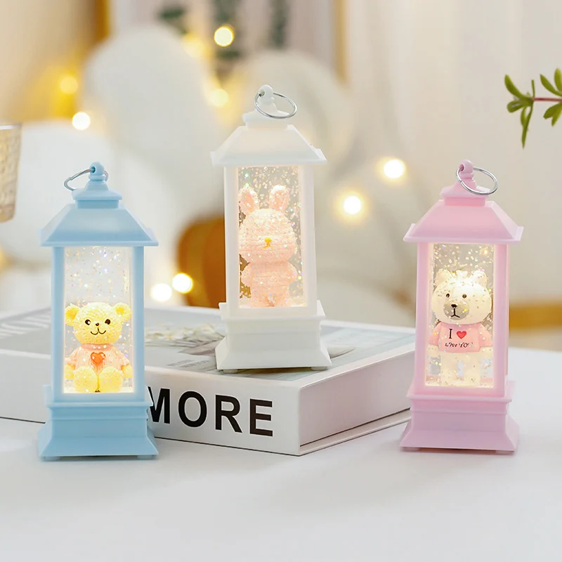 LED Dekorationslaterne mit Bärchen-Motiv