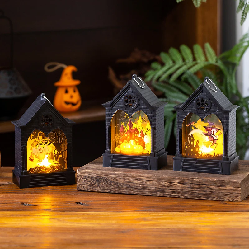 Gruselige Laterne mit LED-Effekten