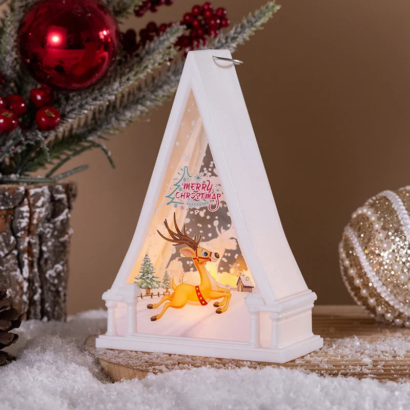 Weihnachtslaterne mit LED Beleuchtung und festlichem Schneemann