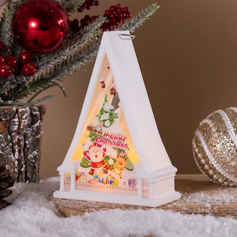 Weihnachtslaterne mit LED Beleuchtung und festlichem Schneemann
