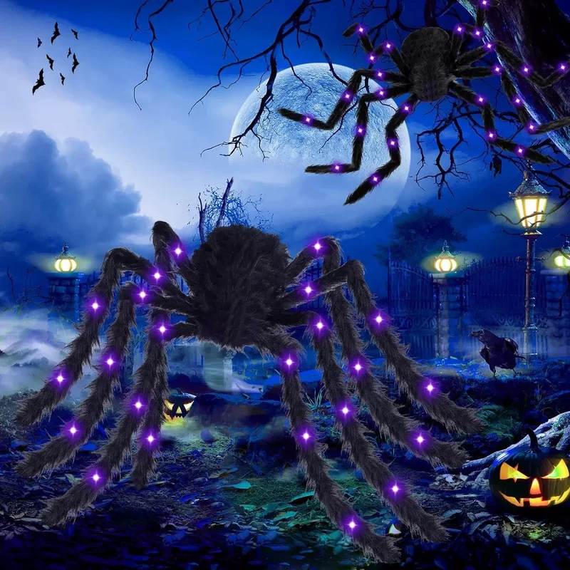 Dekorative und leuchtende Halloween-Spinne